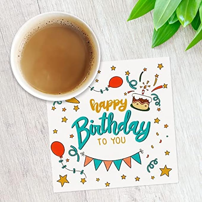 PACK OF 40 HAPPY BIRTHDAY NAPKINS, COLOURFUL PAPER CUTLERY FOR CHILDREN'S BIRTHDAY PARTIES 33 X 33 CM - Image 4